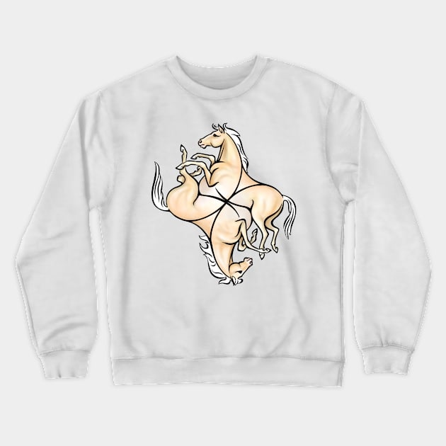 Interlaced Horses Crewneck Sweatshirt by Hareguizer